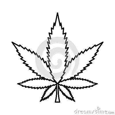 Cannabis marijuana leaf icon, outline style Vector Illustration