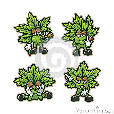 Cannabis mascot logo design vector with modern illustration concept style for badge, emblem and t shirt printing. Smart cannabis Vector Illustration