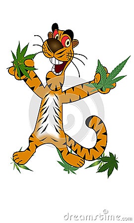 Cannabis Tiger Stock Photo