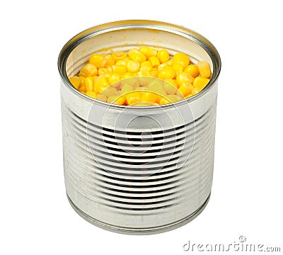 Canned corn Stock Photo