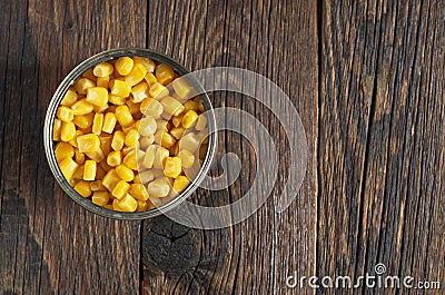 Canned corn in a jar Stock Photo