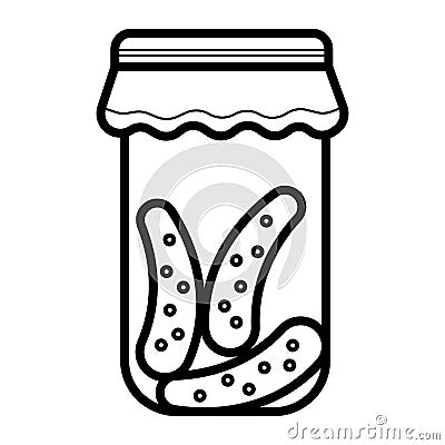 Canned cucumbers icon Cartoon Illustration