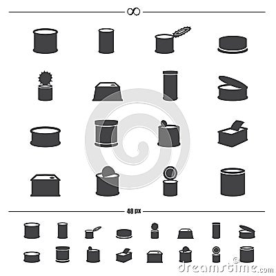 Canned food icons Vector Illustration