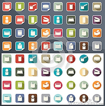 Canned food icons vector Vector Illustration