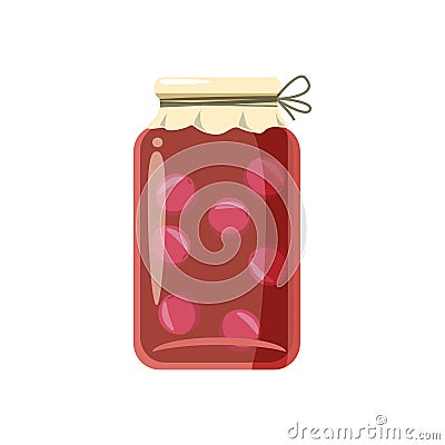 Canned fruit compote or jam icon, cartoon style Stock Photo