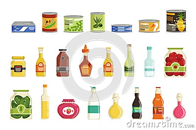 Canned goods vector set Vector Illustration