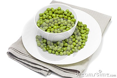 Canned green peas Stock Photo