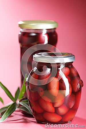 Canned Kalamata Olives Stock Photo