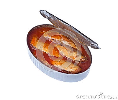 Canned Sardines In Tomato Sauce Royalty-Free Stock Photo