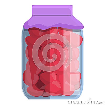 Canned tomatoes icon, cartoon style Vector Illustration