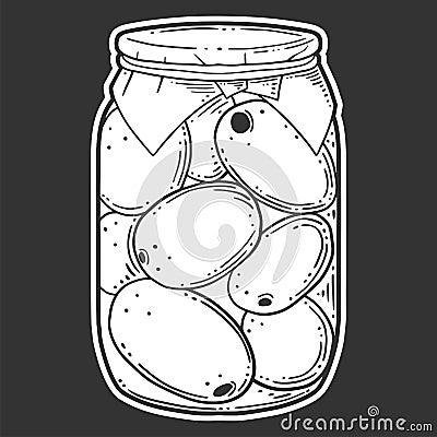 Canned tometoes preserve. Vector concept in doodle and sketch style Cartoon Illustration