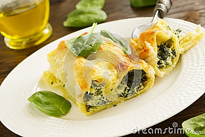 Cannelloni ricotta e spinach. Stock Photo
