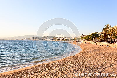 Cannes beach day view, France. Stock Photo