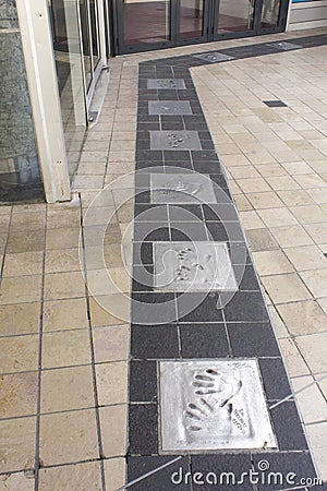 Hanprints of actors on the floor on Cannes Croisette Stock Photo