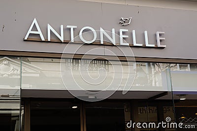 Antonelle logo brand and sign text front facade entrance trendy boutique fashion clothes shop Editorial Stock Photo