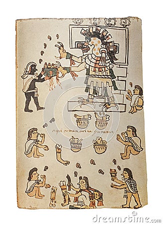 Cannibalism practices at aztec Human sacrifices ceremony Editorial Stock Photo