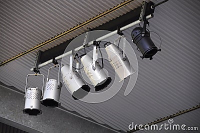 Cannister Stage Ceiling Lighting Fixtures Stock Photo