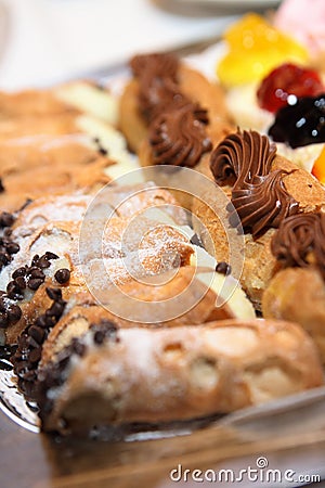 Cannoli bar and eclair Stock Photo