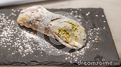 Cannoli is a dessert from Sicily, Italy Stock Photo