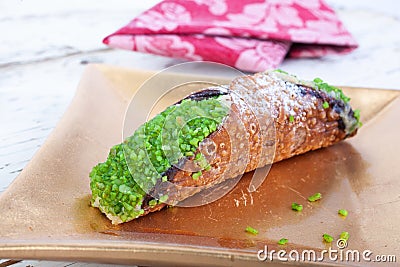 Cannolo, typical sicilian pastry Stock Photo