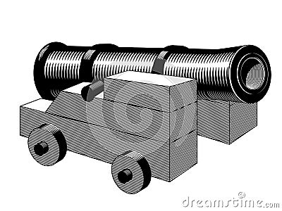 Cannon, ancient gun vector illustration Vector Illustration