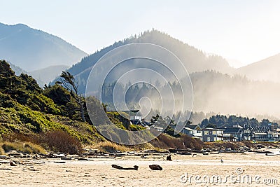 Cannon Beach Oceanfront Vacation Homes Stock Photo