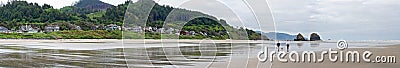 Cannon Beach Oregon Panorama Stock Photo