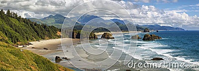 Cannon Beach in Oregon Stock Photo