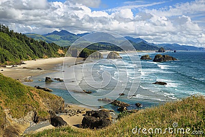 Cannon Beach in Oregon Stock Photo