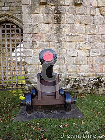 Cannon at Etal Castle, Northumberland. UK Editorial Stock Photo