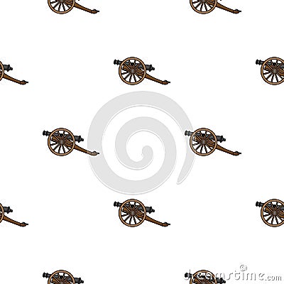 Cannon icon in cartoon style isolated on white background. Museum pattern stock vector illustration. Vector Illustration