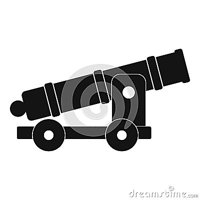 Cannon icon, simple style Vector Illustration