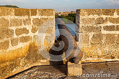 Cannon and turret Stock Photo