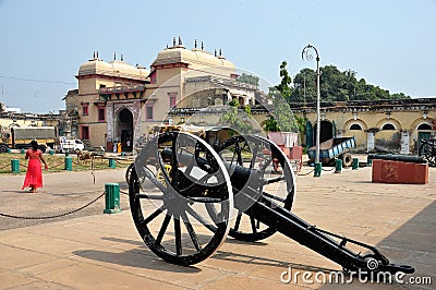The cannon of Ramnagar Fort of Varanasi,UP,india. Editorial Stock Photo