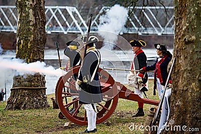 Cannons Fired for General Washington Editorial Stock Photo
