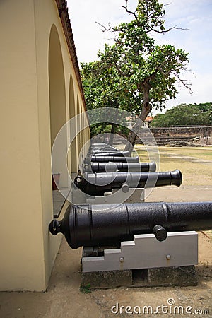 Cannons at Fort Jesus Stock Photo
