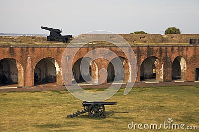 Cannons in Fort Pulaski Stock Photo