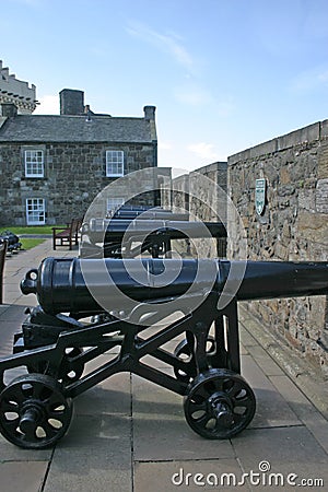 Cannons at Stirling Castle in Scotland Stock Photo