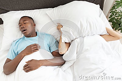 Cannot sleep, problems, apnea, chronic depression, divorce spouse Stock Photo