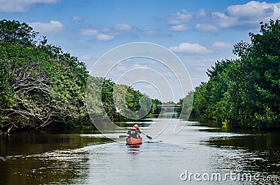 Canoe - Biscayne National Park - Florida Editorial Stock Photo