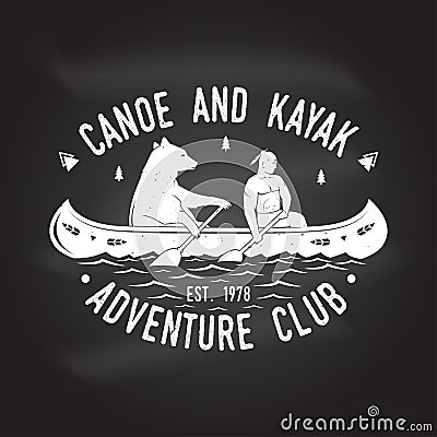 Canoe and Kayak club. Vector illustration. Vector Illustration