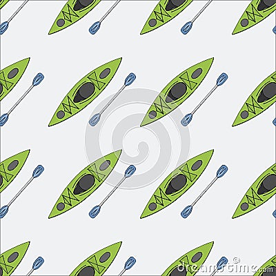 Kayaking Pattern XVIII Vector Illustration