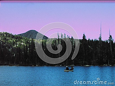 Canoe Lake Marie Snowy Mountains Wyoming Stock Photo