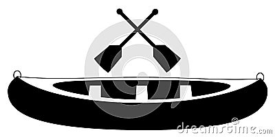 Canoe With Paddle vector Vector Illustration