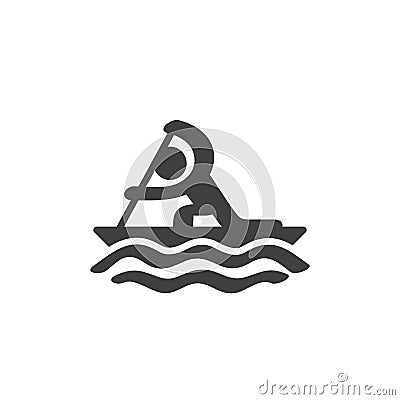 Canoe sprint sport vector icon Vector Illustration