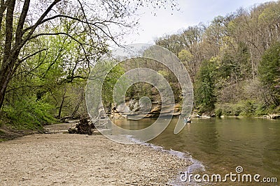 Canoe on Sugar Creek Stock Photo