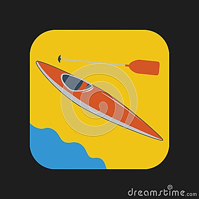 Canoeing Icon Vector Illustration