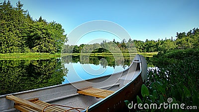 Canoeing in solitude and peace Stock Photo