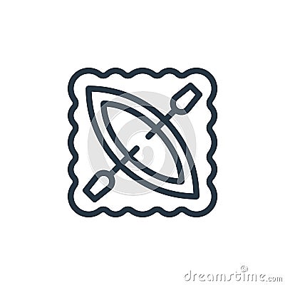 canoeing vector icon isolated on white background. Outline, thin line canoeing icon for website design and mobile, app development Vector Illustration