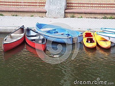 Canoes and rowing boats Editorial Stock Photo